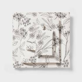89182595 Room Essentials Queen Cotton Blend Ciclo Rpet Rust Floral -