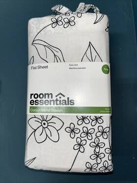 89211101 Room Essentials King Easy Care Cotton Blend Sateen Flat Sheet Floral 89211101 Room Essentials King Easy Care Cotton Blend Sateen Flat Sheet Floral