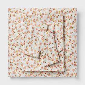 92367184 Room Essentials Full Cotton Blend Sateen Sheet Set Pink Floral - 92367184 Room Essentials Full Cotton Blend Sateen Sheet Set Pink Floral -