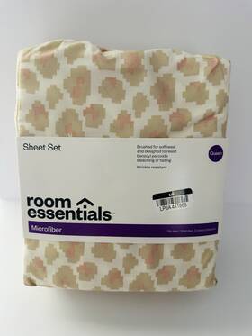 Lpja441866 Room Essentials Queen Microfiber Sheet Set Geometric Beige Pink White Lpja441866 Room Essentials Queen Microfiber Sheet Set Geometric Beige Pink White