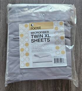 Roost 840171854138 Brand New 3 Pc College Dorm Room Twin Xl Microfiber Sheet And Pillowcase Set Gray Roost 840171854138 Brand New 3 Pc College Dorm Room Twin Xl Microfiber Sheet And Pillowcase Set Gray