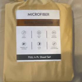 Pmat2036 Royal Collection Microfiber Full Sheet Set Yellow Wrinkle Resistant Extra Soft Pmat2036 Royal Collection Microfiber Full Sheet Set Yellow Wrinkle Resistant Extra Soft