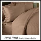 Royal Hotel Striped Brown 600 Thread Count 4pc King Bed Sheet Set Egyptian Cotton Sateen 825624611162