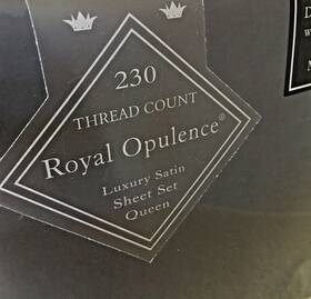 Royal Opulence 806222209692 Queen Sheet Set Black Four Piece 230 Thread Count Home Luxury New