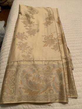 Royal Sateen 046249706945 330 Thread Ct Egyptian Cotton Queen Flat Sheet Jacquard Damask Nwot
