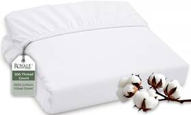 Royale Linens 011342275308 300 Thread Count 100% Long Staple Combed Cotton Queen White