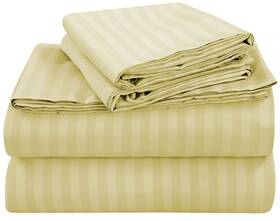 Royale Linens 011342277418 Striped Bed Sheet Set - Microfiber 1800 Bedding 1 Fitted Flat Shee