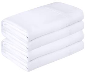Royale Linens 011342288025 2 Pack Bulk Flat Sheet Set Top Sheets Soft 1800 Microfiber Wrinkle And Stain Resis