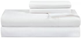 Royale Linens 011342306439 300 Thread Count 100% Long Staple Queen Narrow Stripe White