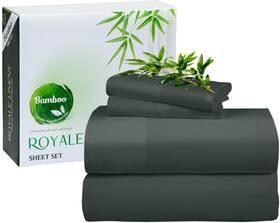 Royale Linens 011342307566 Bamboo Viscose Full Sheet Set - Cooling Bed 1 Fitted Flat And 2
