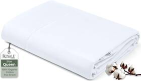 Royale Linens 445040221269 100% Organic Cotton Queen Flat Sheet Only - Super Soft Percale Royale Linens 445040221269 100% Organic Cotton Queen Flat Sheet Only - Super Soft Percale