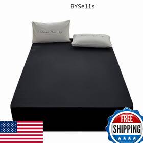 B0bf4n4lx9 Rushrushlulu King Size Fitted Sheet Deep Pocket Microfiber Black Easy Care 15in Mattress