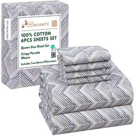 202401 Ruvanti 6 Pcs Cotton Sheets - 100% Natural Soft Lightweight And Breathable Cris