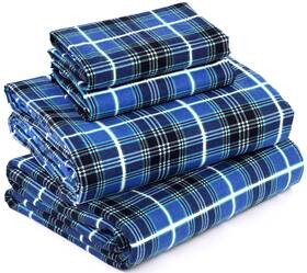 Ruvanti 757817813148 Flannel Sheets King Size - 100% Cotton Brushed Set Deep Po