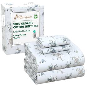 Ruvanti 810141359147 100% Organic Cotton Sheets King Size Percale Weave Gots Certified 4-piece Ruvanti 810141359147 100% Organic Cotton Sheets King Size Percale Weave Gots Certified 4-piece