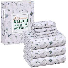 Ruvanti 810141359932 7 Pcs Cotton Sheets - 100% Natural Soft Lightweight And Breathable Cris