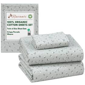 Ruvanti 810159798983 100% Organic Cotton Sheets Twin Xl Percale Weave Bud Club