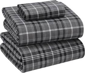 Ow-l98b-jwhg Ruvanti Flannel Sheets Twin Size - 100% Cotton Double Grey Plaid Ow-l98b-jwhg Ruvanti Flannel Sheets Twin Size - 100% Cotton Double Grey Plaid