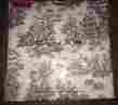 S103 Tahari Shabby Chic Toile Queen Sheet Set French Country Gray Black White 300 Tc