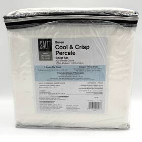 Salt 011342218466 Queen Cool And Crisp Percale Sheets Set 200tc 100% Cotton