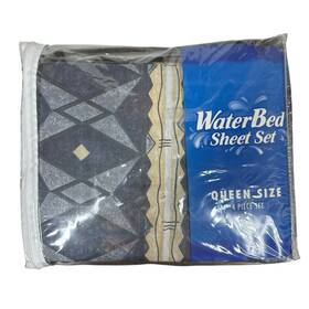 Sander Sales Enterprises 091116425030 Vintage Waterbed Sheet Set Queen 80s 90s Geometric Print No Iron Poly Cotton New Sander Sales Enterprises 091116425030 Vintage Waterbed Sheet Set Queen 80s 90s Geometric Print No Iron Poly Cotton New