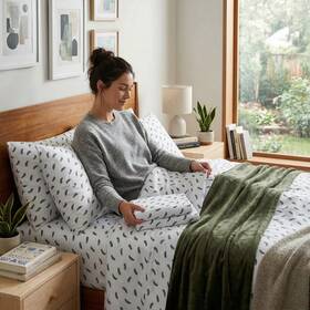 Sanders 091116737348 Holiday Microfiber 5 Pc Full Sheet Set With Throw Bedding Sanders 091116737348 Holiday Microfiber 5 Pc Full Sheet Set With Throw Bedding