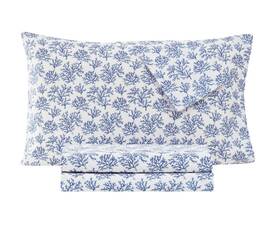 Sanders 091116755700 Coastal Printed Microfiber 4 Pc Sheet Set Twin Size In Blue Coral Reef