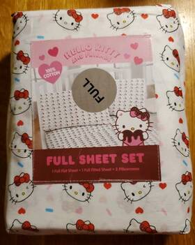 Sanrio 032281784683 Hello Kitty And Friends Valentines Day Full Sheet Set Red Hearts Sheets