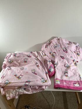 Rn30221 Sanrio Friends Vtg Hello Kitty Flannel Sheets Sled Ski Full Set Flat Fitted Pillowcase Rn30221 Sanrio Friends Vtg Hello Kitty Flannel Sheets Sled Ski Full Set Flat Fitted Pillowcase