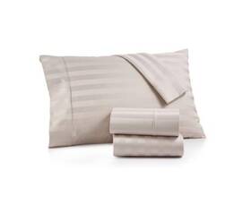 19822103200aqt Scala Bergen House Stripe 100% Certified Egyptian Cotton 1000 Thread Count 4 Pc. Sheet