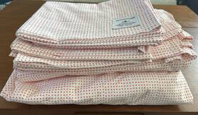 103587 Schoolhouse Electric King Percale Sheet Set Poppy Orange Dot 2 Standard P/c S