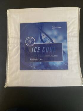 Sensorpedic 096675103122 Ice Cool 400 Thread Count Bedsheet Full Size Sheet Set White