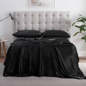 Serta 081806720057 Satinluxury 4pc Soft Lightweight Deep Pocket Bedding Silky Satin Sheet Set Wi