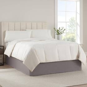 28027900026 Serta Modern Solid Bed Skirt Hotel Quality Dust Ruffle With Full Dark Grey