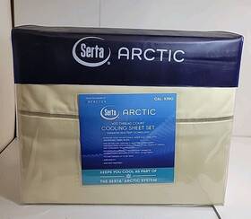 Serta Arctic 096675110304 400 Thread Count Cooling Sheet Set Cal. King- Antique White. New