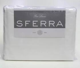 5805kgfl Sferra Marialva Cotton Silk Flat Sheet King White 60% 40%