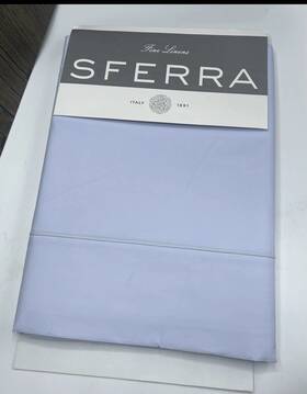 Sferra 780870034960 377 Isabella King Flat Sheet Extra Long Staple Cotton 114x114 Inch Nwt Blue