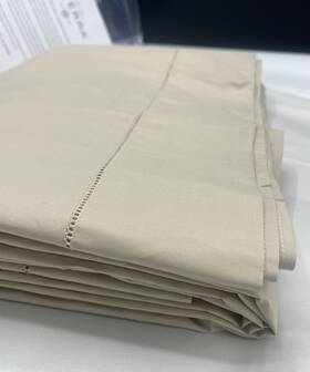 Sferra 780870399489 351 Celeste Full/queen Flat Sheet Mushroom Long Staple Cotton 96x114 Inch