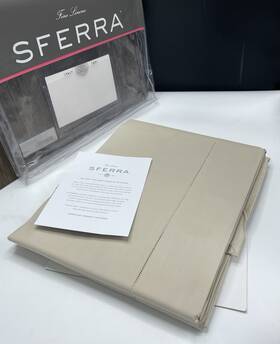 Sferra 780870399496 396 Celeste King Flat Sheet 100% Egyptian Cotton 114x114 Inch Mushroom