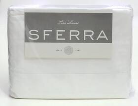 Sferra 780870590381 Matteo 100% Cotton Sateen White King Sheet Set Nip