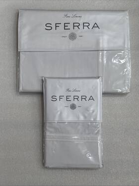 Sferra 780870701459 Grande Hotel White Full/queen Flat Sheet And 2 Pillowcases New