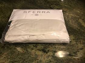 Sferra 780870729590 Larro King Fitted Sheet Cotton Sateen Beige Nip
