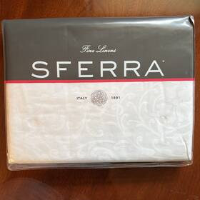 77320 Sferra 780870770783 New Grande Hotel Collection King Flat White Sheet 114 Inch X114