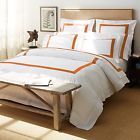 M531 Sferra Orlo Tangerine Full Queen Flat Sheet White 780870633330