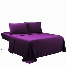 Bs-purple-2 Sfoothome Purple Full Sheets Set - Hotel Luxury 4-piece Bed Extra Deep P