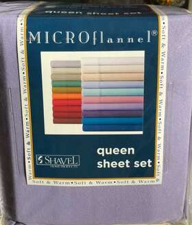 Shavel 718498145188 Amethyst Microflannel Queen Sheet Set Home Prod. New In Zip Bag