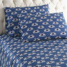 Shavel 718498955619 Micro Flannel Printed Deep-pocket Sheet Set Twin Kiss Me Deer