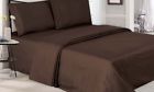 Sheet Sets J V Textiles New 4 Piece Double-brushed Microfiber Embossed Sheets Chocolate Size Queen 421961017485