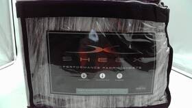 Sheex 810035556195 - Split King Original Performance Sheet Set Graphite Shadow Stripe