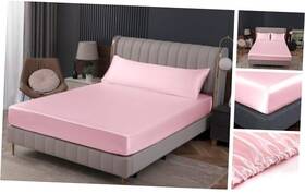 Bls220325-138 Shenzhenshibulaosongmaoyiyouxiangongsi Satin Fitted Sheet - Full Size Deep Pocket Luxury And Blush Pink Bls220325-138 Shenzhenshibulaosongmaoyiyouxiangongsi Satin Fitted Sheet - Full Size Deep Pocket Luxury And Blush Pink
